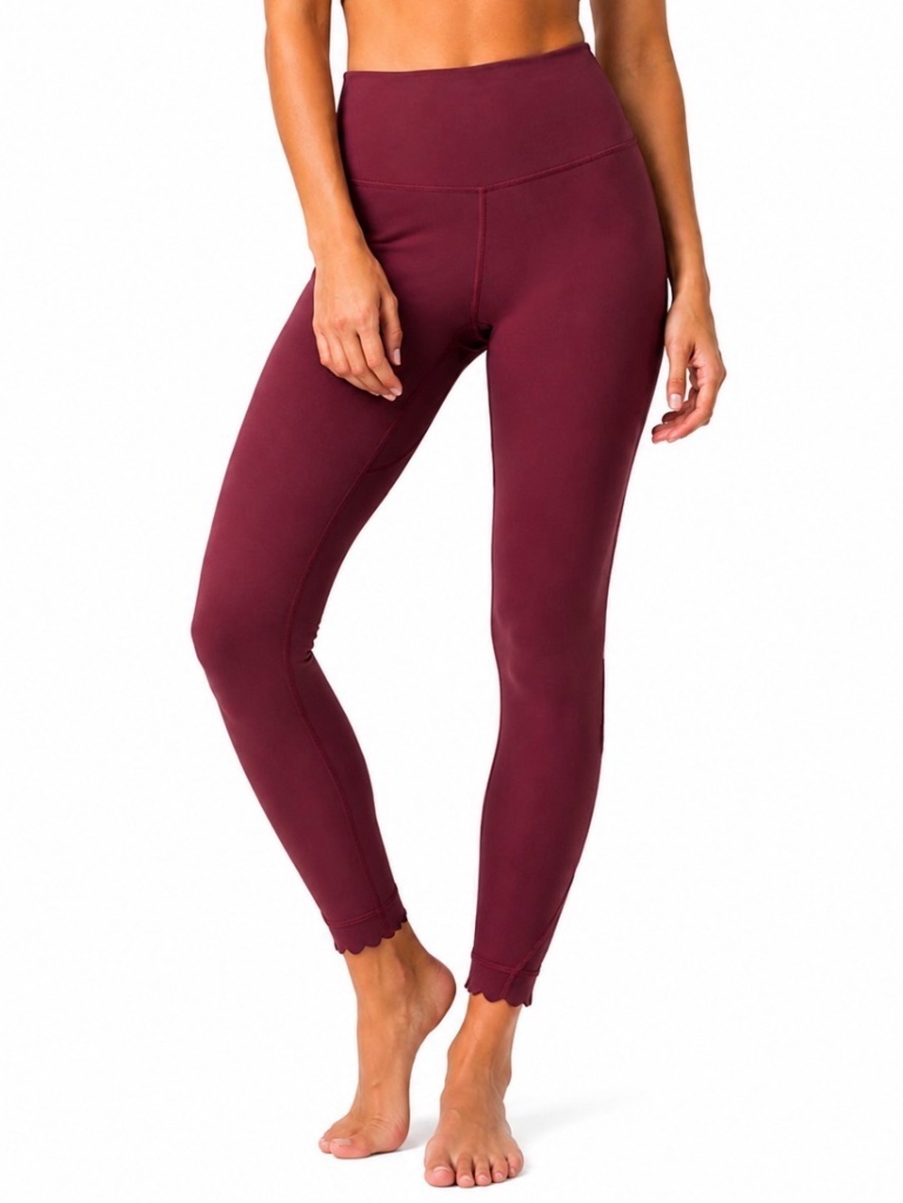 Lululemon Align High-Rise Pant with Pockets scalloped legs maroon/burgundy SZ 6